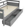 Platform Bed with Drawers & Bookcase 3ft Single Bed Household Bed 90x190cm, Grey