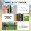 Galvanised Steel Garden Fence Gate Door with Lock Handle for Entrance Way, Black