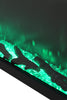 Electric 3 Sided Media Fire 40-100in Wall Insert LED Flames Fireplace Panoramic
