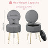 Vanity Chair Fluffy Padded Seat Bedroom Living Room Accent Chair Metal Leg Grey