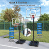 5.6-10 Ft Adjustable Basketball Goal System w/ 44 Inch Shatterproof Backboard