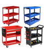 Upgraded Tool Storage Heavy Duty Garage Trolley Workshop 3 Tier Wheel Cart Shelf