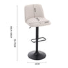 2X Linen Bar Stools Kitchen Counter Island Breakfast Dining Chairs Padded Seat