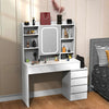 Dressing Table With 6 Drawers LED Mirror Set Makeup Desk Vanity Table Nbuzmzkixd