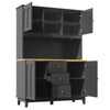 Pantry Cupboard 180 cm Tall Storage Cabinet with Drawers, Shelves & LED Lighting