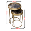 2-Piece Nesting Table Set - Modern Gold Frame with Decorative Marble Top
