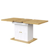 Extendable Dining Table, Telescopic Table 110-140cm with Storage Cabinet, White