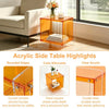 Acrylic Side Table Acrylic End Table Decorative Bathroom Bedroom with Sleek Edge