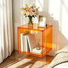 Acrylic Side Table Acrylic End Table Decorative Bathroom Bedroom with Sleek Edge