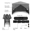 Pop Up Gazebo 3m x 3m - Garden Marquee Shelter Canopy with Sides, Grey