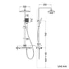 Square Thermostatic Shower Mixer Gunmetal Grey Rainfall Handset Knob Control