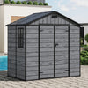 Plastic Sheds Outdoor Garden Shed 8x4FT Wood Grain Utility Tool Storage House