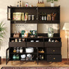 MULTI-PURPOSE KITCHEN STORAGE CABINET W/ CUPBOARD CABINETS DRAWERS SHELVES BLACK
