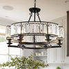 Modern Farmhouse Crystal Chandelier Black Antique Pendant Light Ceiling Fixture