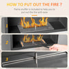 Wall Ethanol Fireplace, Bioethanol Heater Fire with 1.2L Tank, 3 Hours Burning