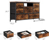 LED Chest of Drawers, 8 Drawer Dresser for Bedroom with Power Outlet