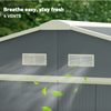 Metal Garden Storage Shed Large Summer Tool House Foundation Kit Lock Doors Unit
