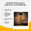 Modern Grey 3 Tier Floor Lamp with Shelves & White Shade | 156cm Wood Light