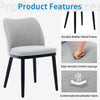 2-Piece Dining Chairs w/ Linen or Velvet Padded Seats, Wood Legs+High Back