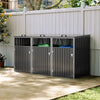 LARGE Triple Wheelie Bin Storage Metal Store Cover Garden Rubbish Dustbin 3 Shed