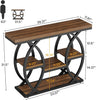 39.4-Inch Console Table, Industrial Entryway Sofa Table with Storage for Hallway