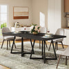 80cm Black Square Dining Table, Industrial Small Kitchen Table with Metal Base