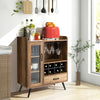 Industrial Storage Cabinet Wooden Cupboard Buffet Sideboard W/ Wine Glass Holder