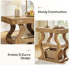 3-Tier Narrow End Table Wooden Sofa Side Table with Storage Shelf for LivingRoom