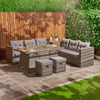 Rattan Garden Furniture With Fire Pit Table 8 Seater Outdoor Furniture Set
