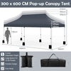 3m x 6m Pop Up Gazebo Waterproof Marquee Gazebo Canopy Tent Black