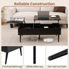 Lift Top Coffee Table Modern Center Table w/Storage Compartments-Black