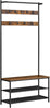 Rustic Coat Rack with Shoe Storage – Hall Tree Coat Stand with Bench & Hooks