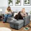 Milo Grey Corner Sofa Bed with Storage Velvet Pull Out Bed Left or Right Chaise
