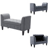 Modern Rolled Arm Bed End Bench Storage Box Footstool Bedroom Footrest Wood Legs