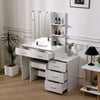 Dressing Table With 5 Drawers Mirror Stool Set Makeup Desk Vanity Table Bedroom