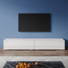200cm White Floating TV Cabinet Stand Unit High Gloss Storage Door Wall Mounted