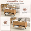 Lift Top Coffee Table Center Table with Open Storage Shelves-Natural