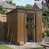 Garden Shed Pent Roof 4X6FT Metal Free Foundation Base Tools Bike Storage House