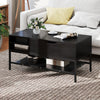 Lift Top Coffee Table Living Room Table w/ Storage Shelf-Black