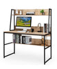 2 in 1 Computer Desk PC Laptop Table Writing Study Workstation Storage Bookcases