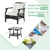 3 PCS Outdoor Furniture Set Modern Patio Wicker Rattan Chair Bistro Set