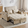 2 SEATER SOFA FABRIC LOVESEAT SOFA CONVERTIBLE PULL OUT SOFA BED GUEST BED BEIGE