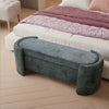 Upholstered Ottoman Storage Box Chenille Blanket Toy Box Pouffe Footstool Bench