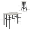 6 Piece Industrial Bar Table Set 2 Kitchen Breakfast Table 4 Stools Grey Compact
