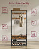 Hall Tree With Bench And Shoe Storage, Hallway Coat Rack With Shoe Bench, 2 Fabr