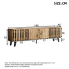Modern TV Stand TV Console Unit with Grille Doors & Shelves, 180 cm, Wood Grain