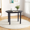 110CM Wooden Dining Table for 4-6 People Oval Kitchen Table-Black
