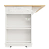 Mobile Storage Rolling Kitchen Island on Wheels Trolley Cart with Worktop, White