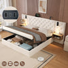 Ottoman Storage Bed 5ft King Upholstered Bed Frame With Button Tufted Headboard