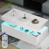 High Gloss LED Coffee Table With Storage 2 Drawers Modern Living Room Furniture